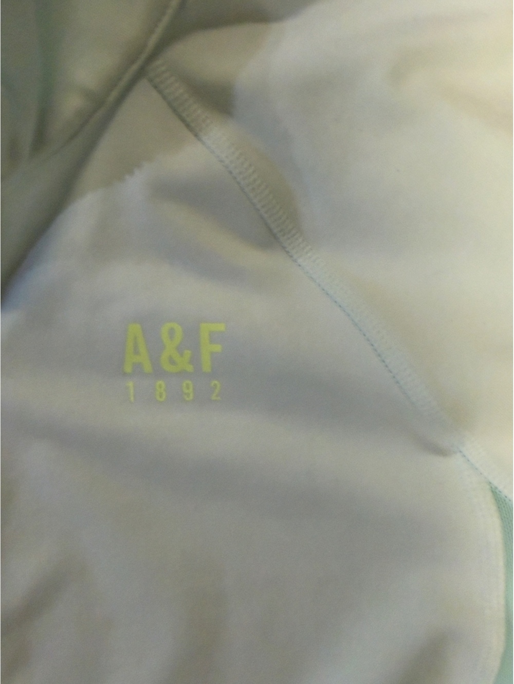 Abercrombie & Fitch Women's White and Light Blue Activewear Pullover Hoodie Size - Picture 5 of 6
